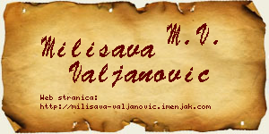 Milisava Valjanović vizit kartica